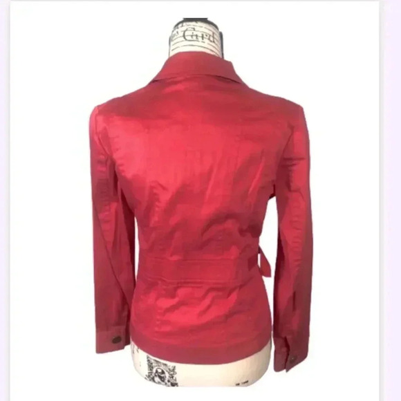 Jones newyork CORAL PINK UTILITY JACKET LONG SLEEVE COTTON SIZE Small - Picture 3 of 7